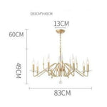 Lustre Led Branches Dorées Crystal 83 X 49Cm / Froide Luminaire Chambre