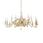 Lustre Led Branches Dorées Crystal Luminaire Chambre