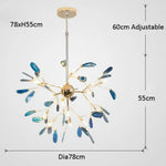 Lustre Led Cristal Sariya Moderne Bleu - 78 X 55Cm / Chaude Luminaire Chambre