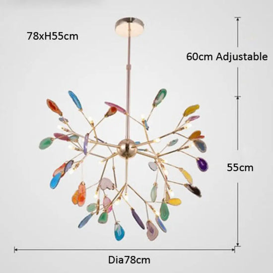 Lustre Led Cristal Sariya Moderne Coloré - 78 X 55Cm / Chaude Luminaire Chambre