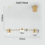 Lustre Led Design En Métal Luxueux Doré - 3 Lampes / Froide Luminaire Doré
