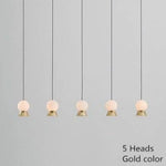 Lustre Led Design Verre Doré 5 Lampes - Doré Luminaire Chambre
