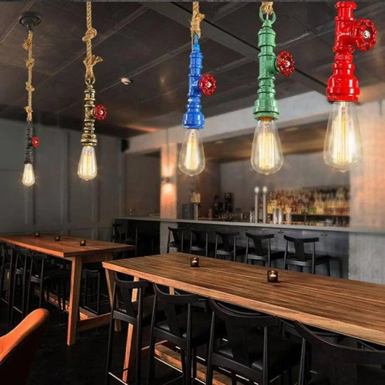 Lustre Led Industriel Abat-Jours Colorés Luminaire Chambre