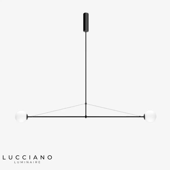 Lustre Led Minimaliste Noir Karry 120Cm Luminaire Chambre