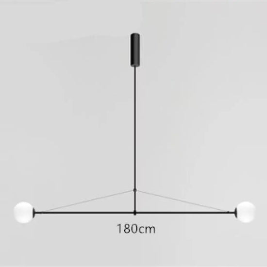 Lustre Led Minimaliste Noir Karry 180Cm Luminaire Chambre