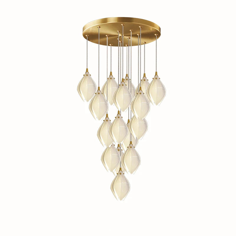 lámpara led moderna en cerámica en forma de pétalos decorativa