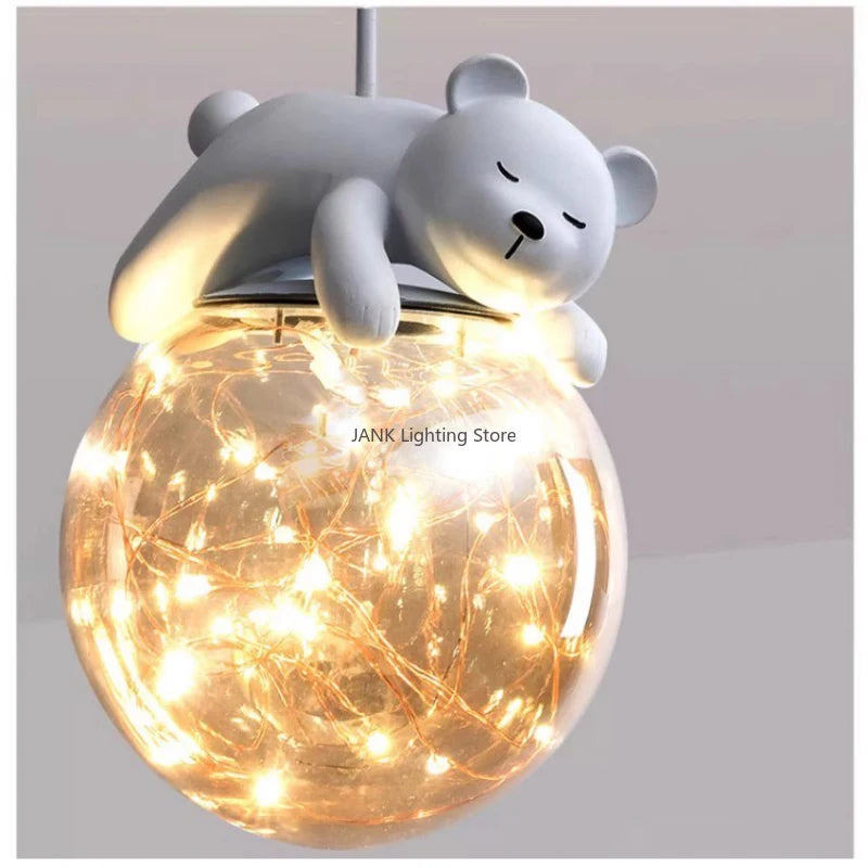 lámpara led para niños con oso blanco y conejo