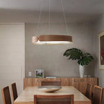 Lustre Led Rond En Bois Nordic Luminaire Chambre