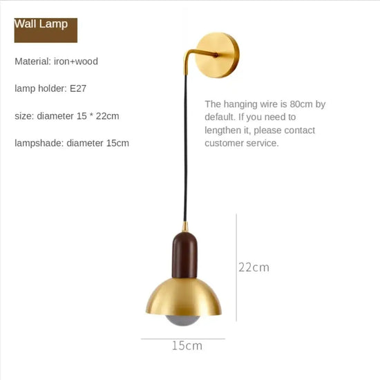 Lustre Minimaliste Design Nordique Épuré Raffiné Or-D15Xh22Cm / Sans Ampoules Applique Murale
