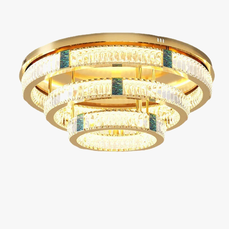 lámpara moderna en cristal redonda de 3 capas con led