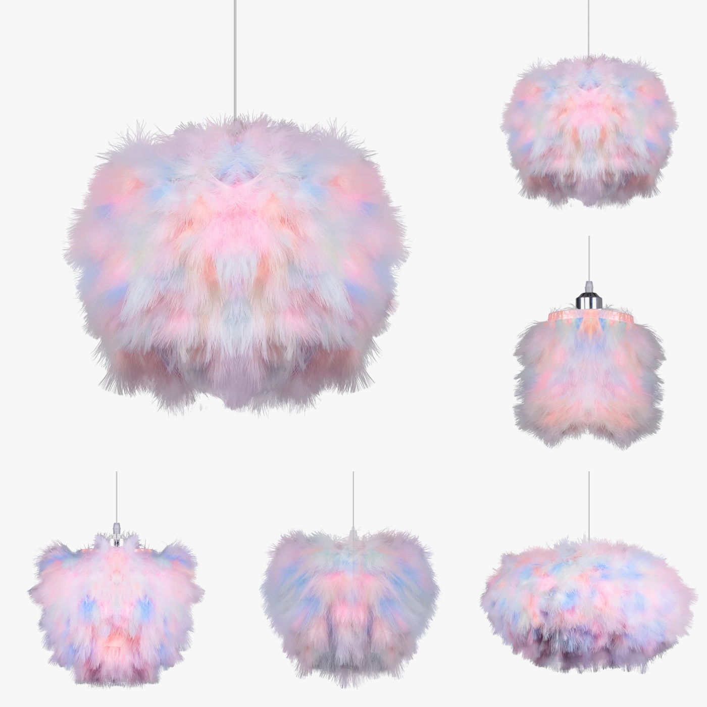 lustre moderno suave en plumas nórdicas con LED