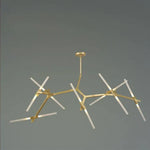 Lustre Nordique À Plusieurs Branches Doré - 14 Lampes Luminaire Doré
