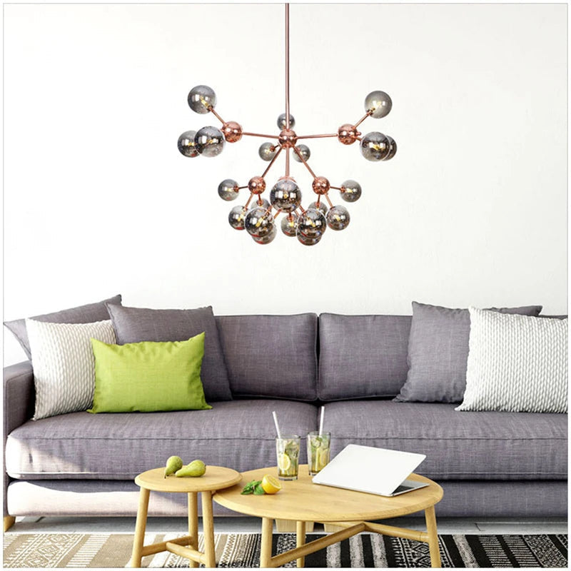 lámpara nórdica de múltiples cabezas para decoración interior