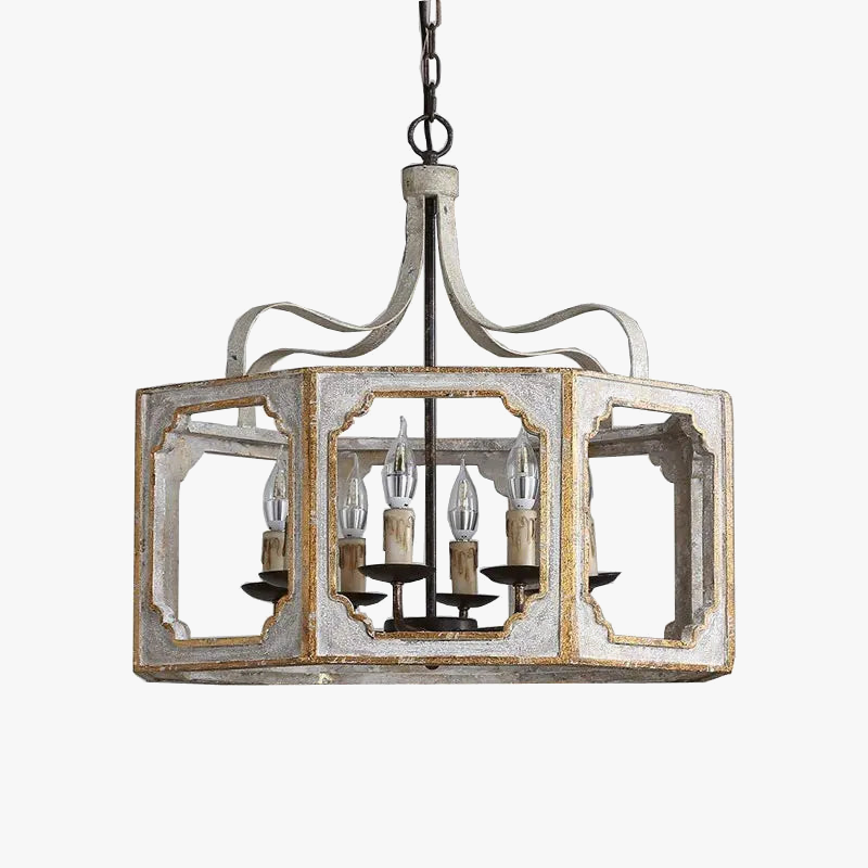 Lámpara retro colgante de madera elegante