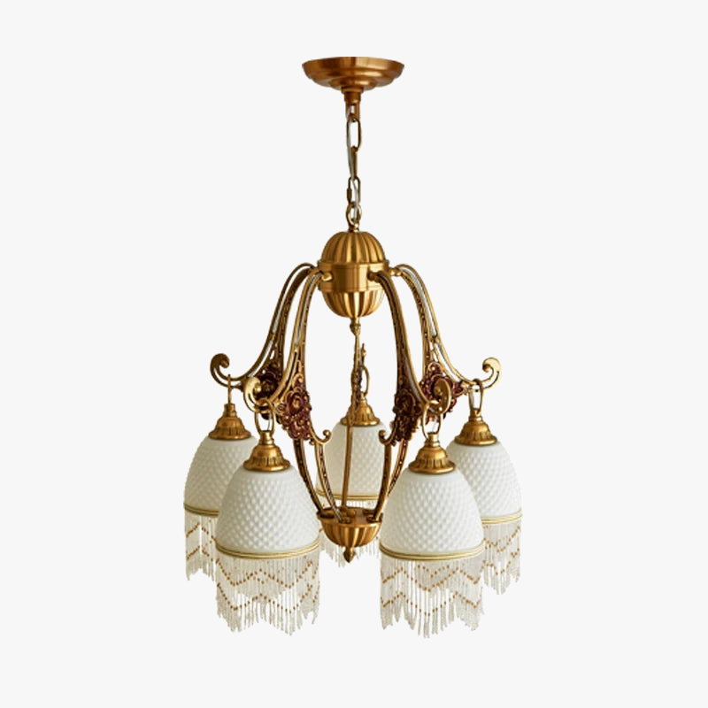 lámpara retro de cobre con colgantes vintage medievales