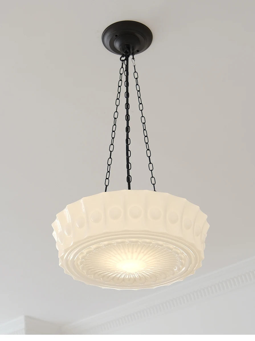 lámpara de techo retro de vidrio estilo francés para interiores elegantes
