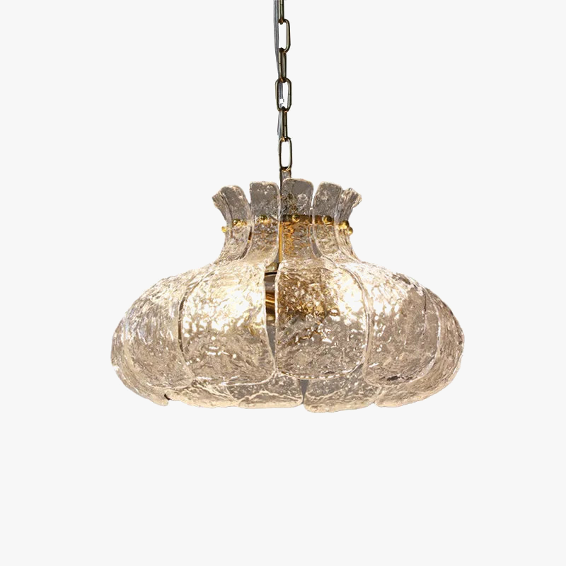 Lámpara colgante retro nórdica de cobre y vidrio diseño vintage de lujo