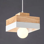Lustre Scandinave Blanc & Bois