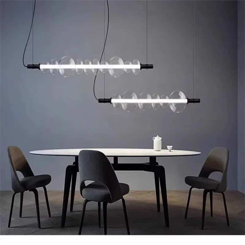 lámpara de techo colgante de vidrio con luces LED para decoración moderna