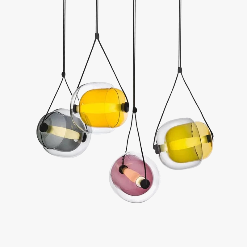 lámpara colgante de vidrio diseño nórdico creativo con LED
