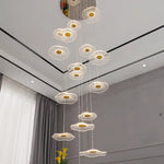 Lustre Villa Moderne Minimaliste Luxe créatif tournant escalier long
