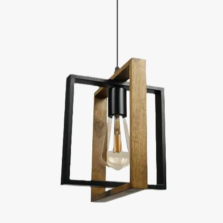 Lámpara de madera vintage elegancia rústica