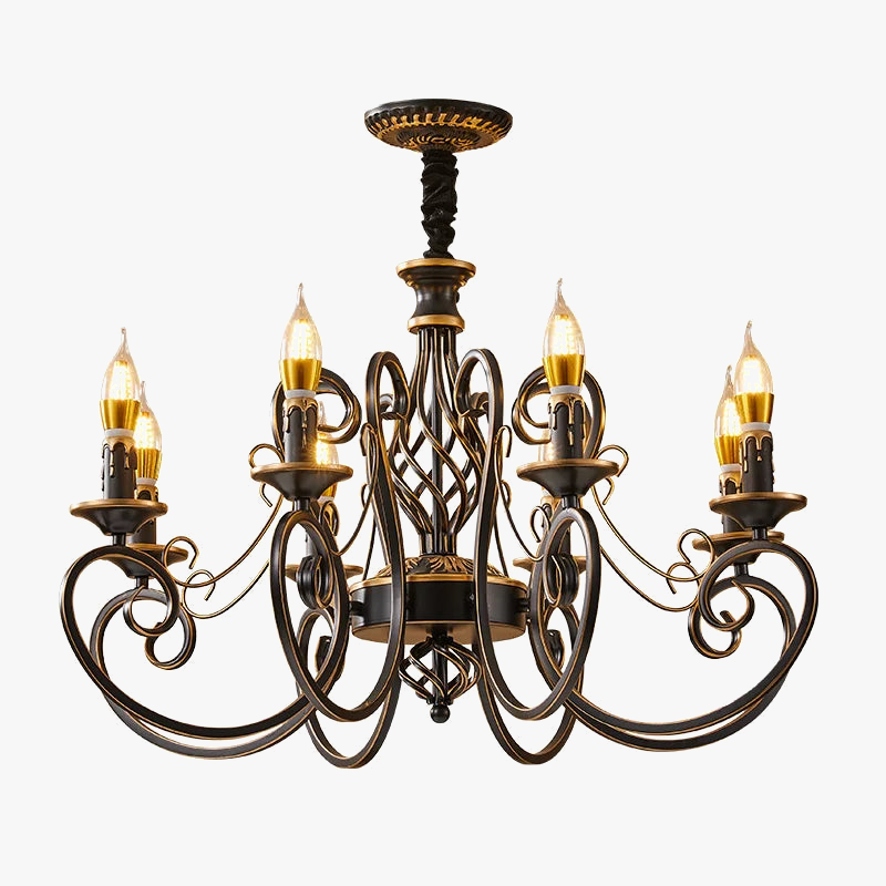Candelabro vintage de hierro forjado