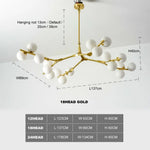 Lustre Yolan Led Métal-Verre Branches Luminaire Chambre