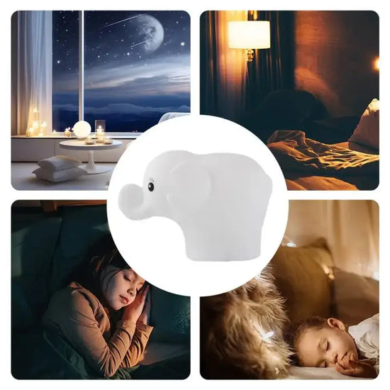 Mini veilleuse LED en forme d’éléphant multicolore pour bébé