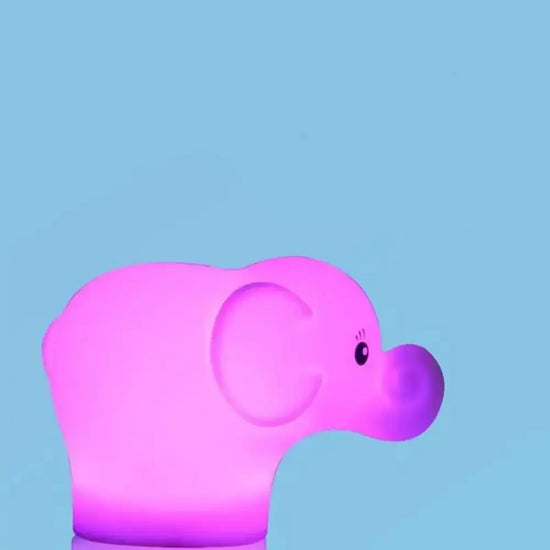 Mini veilleuse LED en forme d’éléphant multicolore pour bébé