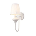 Modern Elegant White Fabric Shade Wall Lamps 1-Light Romantic E14 Socket Bedside Sconce Light