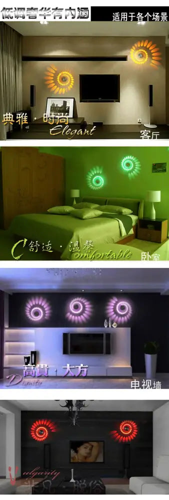 Modern Led Ceiling Light 3W Rgb Wall Sconce For Art Gallery Decoration Living Room Front Balcony