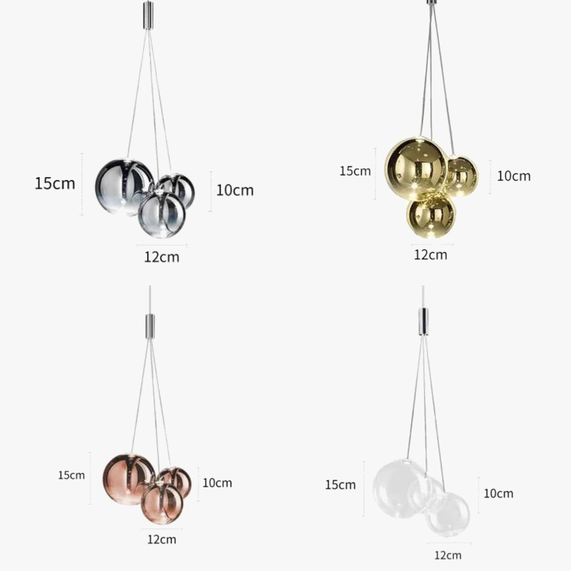 Lámpara colgante elegante LED bola de vidrio