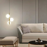 Nordic Glass Ball Led Pendant Lights Brass Black Bedroom Hanging Lamp Modern Living Room Dining