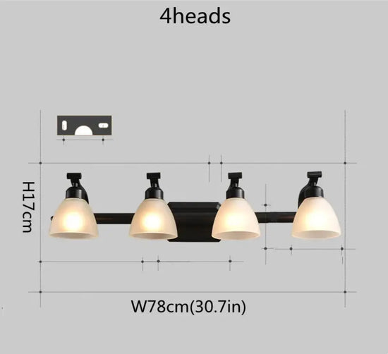 Omee Applique Murale Élégante Design Minimaliste Lumineux 4 Têtes Noir / Chine Ne Pas Inclure