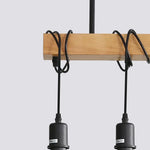 Plafonnier Bois Suspendu À 3 Lampes