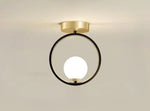 Plafonnier LED Boule de Verre Blanc