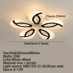 Plafonnier Led Fleur Moderne Jalen 5 Lumières - Noir Luminaire Chambre
