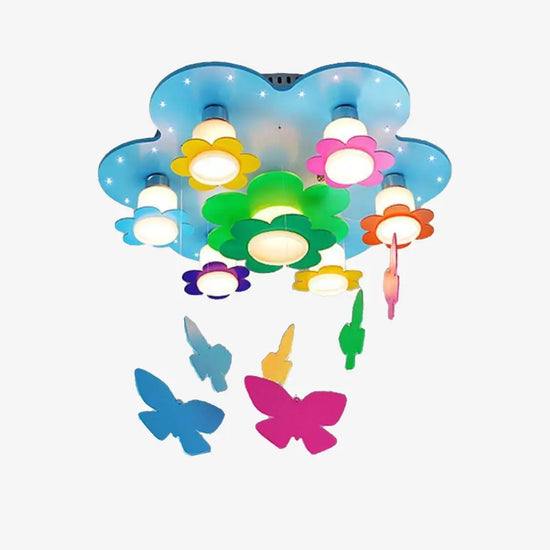 Plafonnier Led Fleurs Multicolores Enfant Luminaire Chambre