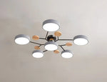 Plafonnier led rond bois