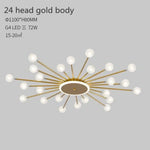 Plafonnier Led Soleil Janira Moderne 110V / B - Doré 24 Ampoules Chaude Luminaire Chambre