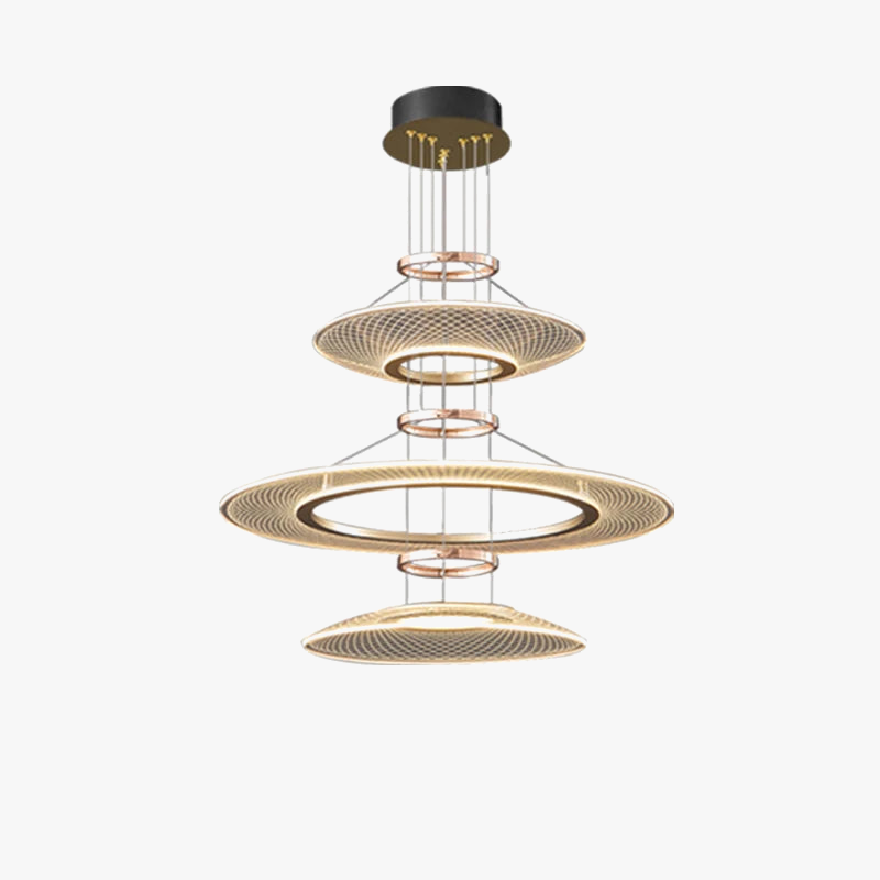 Lámpara de araña moderna anillos luminosos diseño