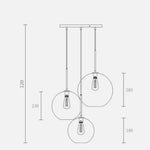 Suspension Boule Verre Ambré Loft Luminaire Chambre