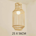 Suspension Cage Bambou Géométrique Luminaire Chambre