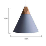 Suspension Conique Bois-Aluminium Gris - Large Luminaire Chambre