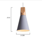 Suspension Conique Bois-Aluminium Gris - Small Luminaire Chambre