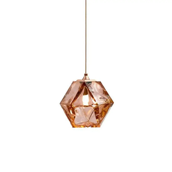 Suspension Cristal Diamant Coloré Luminaire Chambre