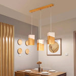Suspension Cube Led Bois Moderne Luminaire Cuivre