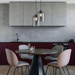 Suspension Double Tube Verre Fumé Luminaire Chambre