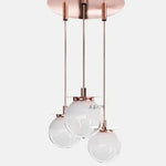 Suspension En Verre Doré Moderne 3 Lampes - Transparent Luminaire Chambre